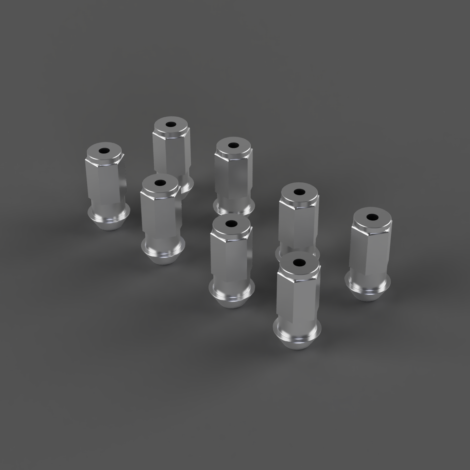 Wheel-nut-closed-M12x1.5 with M8 threaded end